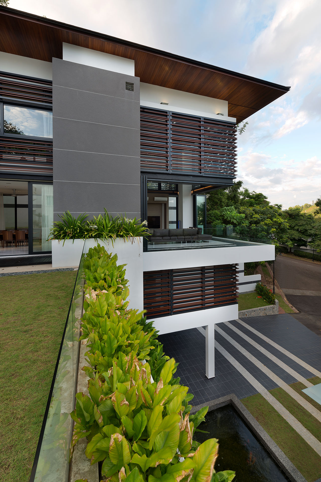 bungalow house with folding door opened