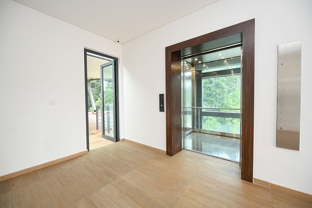 Optima78 Aluminium Swing Door open